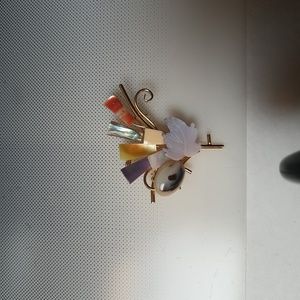 gem pearl brooch pin